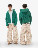 Felpa con cappuccio termica con zip Reaven verde menta