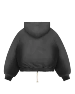 Felpa con cappuccio e zip in maglia termica nera Reaven