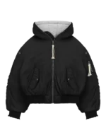 Giacca bomber in pelliccia nera Reaven