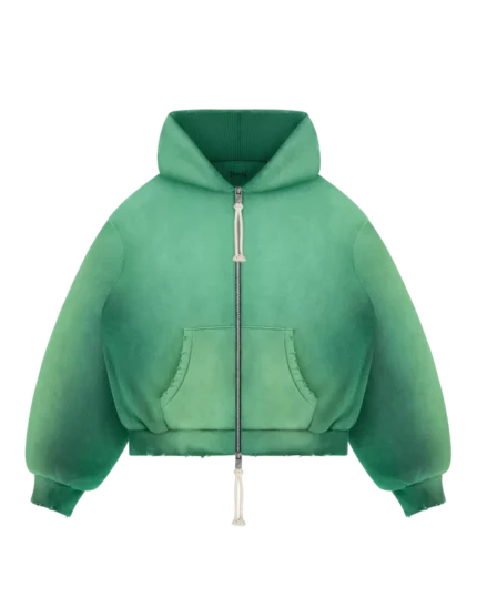 Felpa con cappuccio termica con zip Reaven verde menta