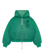 Felpa con cappuccio termica con zip Reaven verde menta