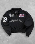 Polo Reaven Black Mayfair con mezza zip