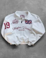 Polo Reaven White Mayfair con mezza zip