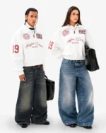 Polo Reaven White Mayfair con mezza zip