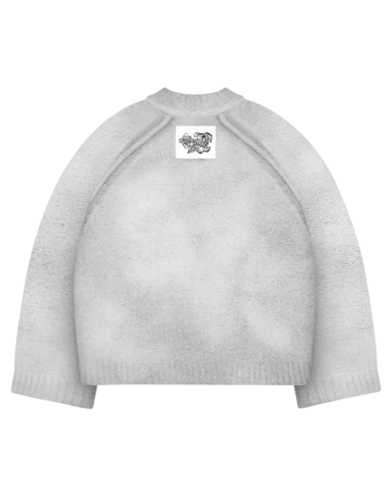 Maglia in mohair grigio perla Reaven