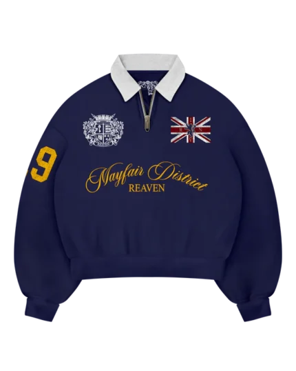 Polo Reaven Navy Mayfair con mezza zip