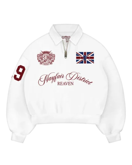 Polo Reaven White Mayfair con mezza zip