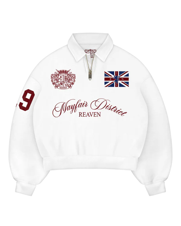 Polo Reaven White Mayfair con mezza zip Polo Reaven White Mayfair con mezza zip